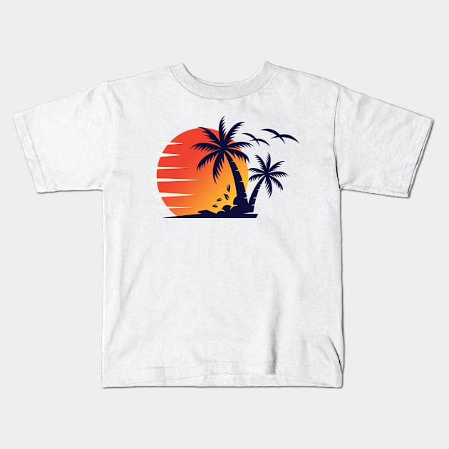 Summer sunset holidays design giftidea Kids T-Shirt by Maxs